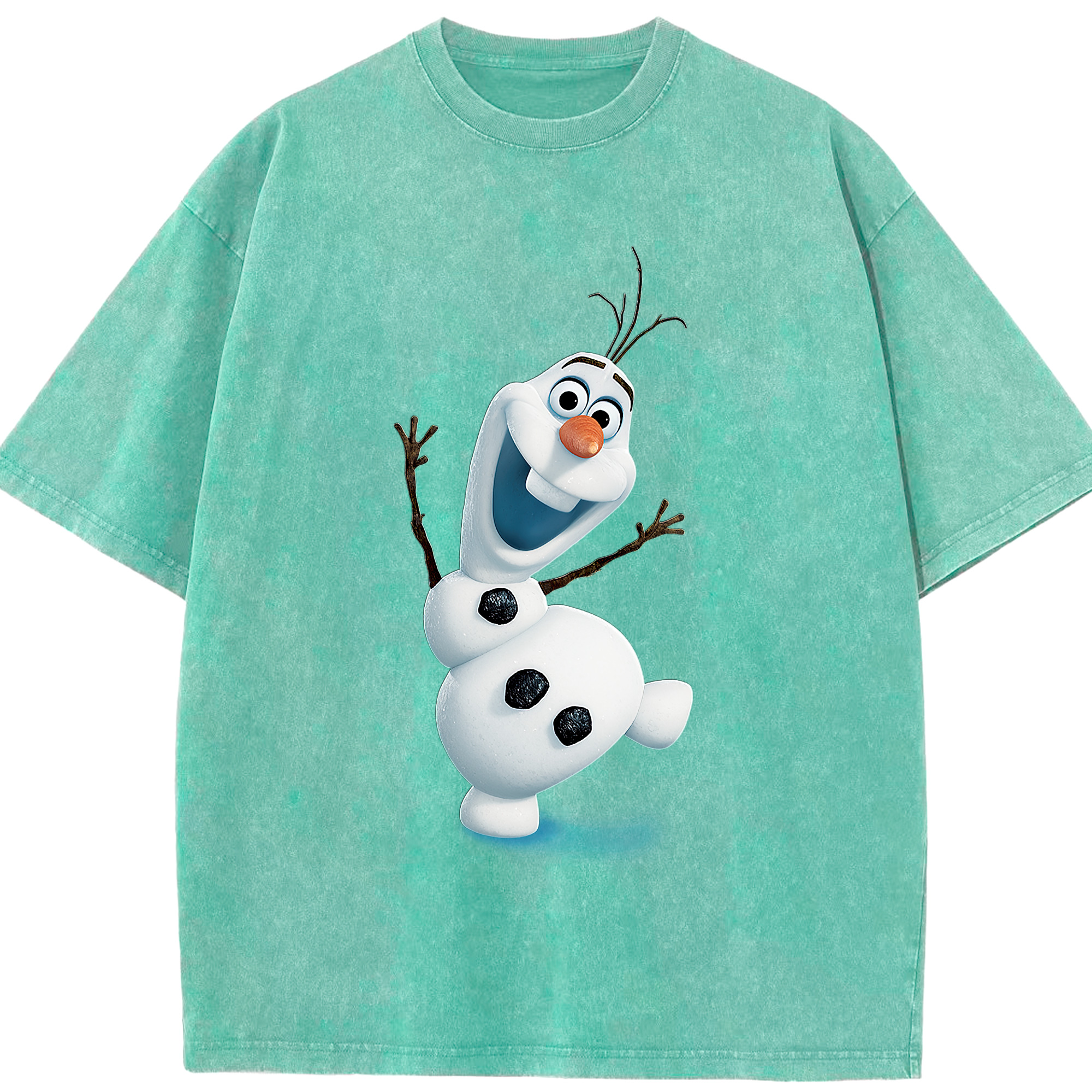 （画像用） アナと雪の女王 アンナ エルサ Frozen Anna Elsa 綿100% ヴィンテージ風 半袖Tシャツ（フロントプリント）
